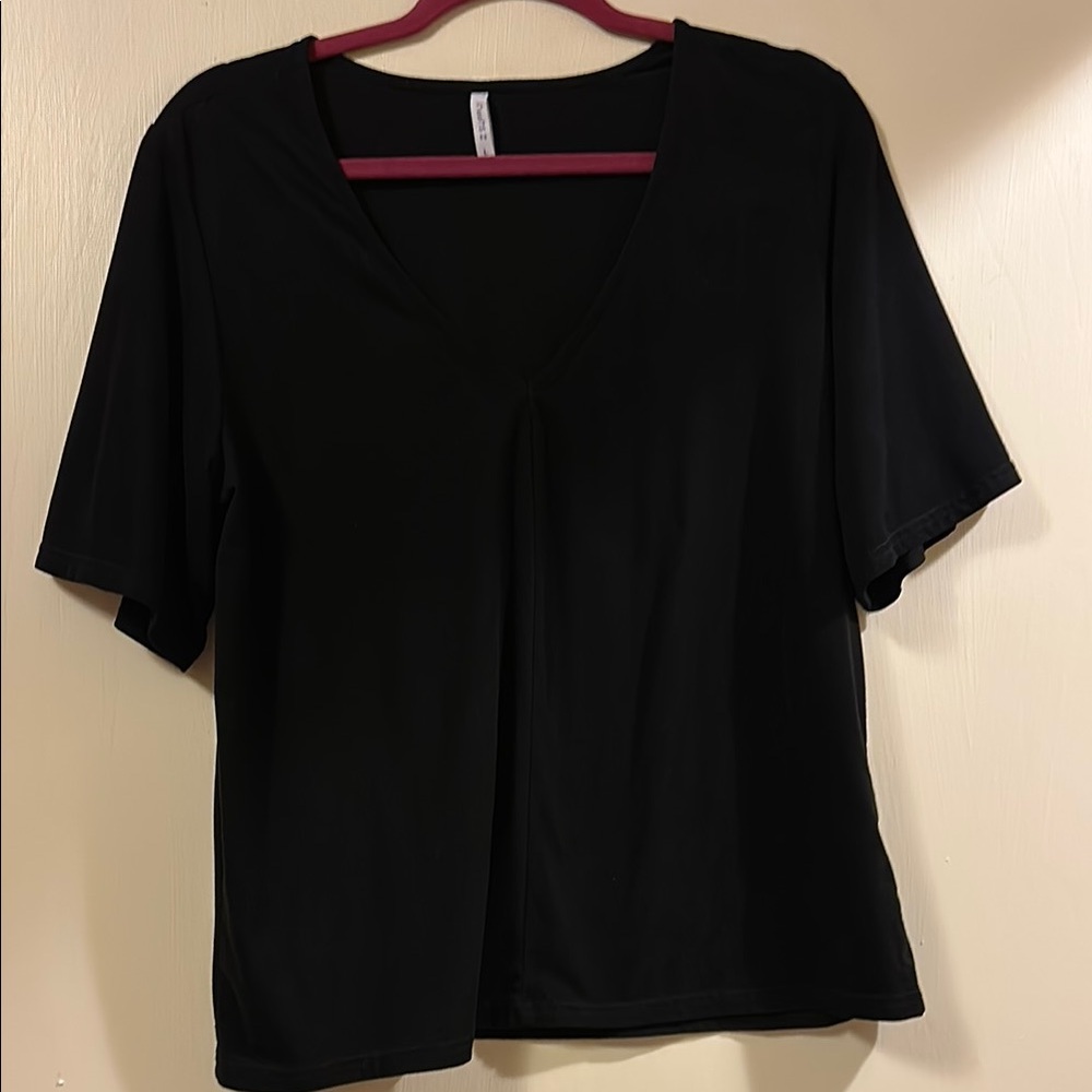 Classic Black V-Neck Women's Top
